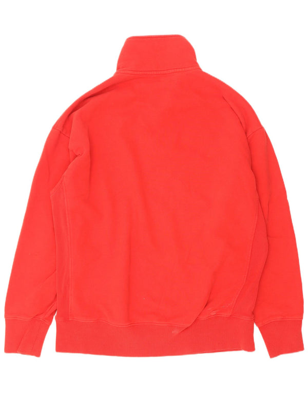 Superdry Homme Zip Neck Sweatshirt Jumper Large Rouge Coton