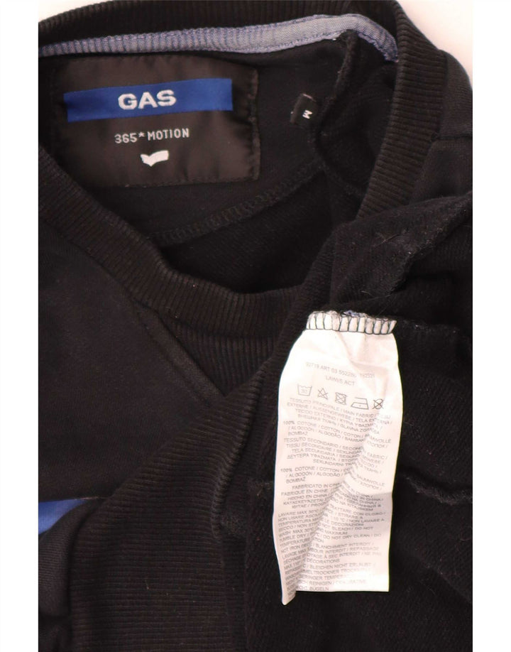 Gas Sweat-shirt graphique pour homme en coton noir moyen