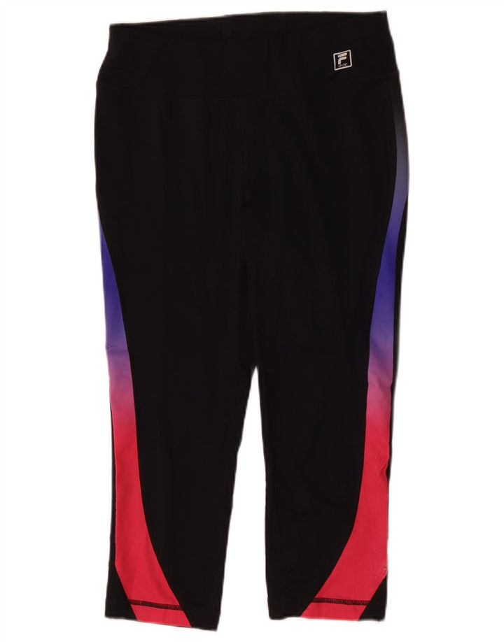 FILA Legging Capri Femme UK 44 Bleu Marine Moyen Colorblock