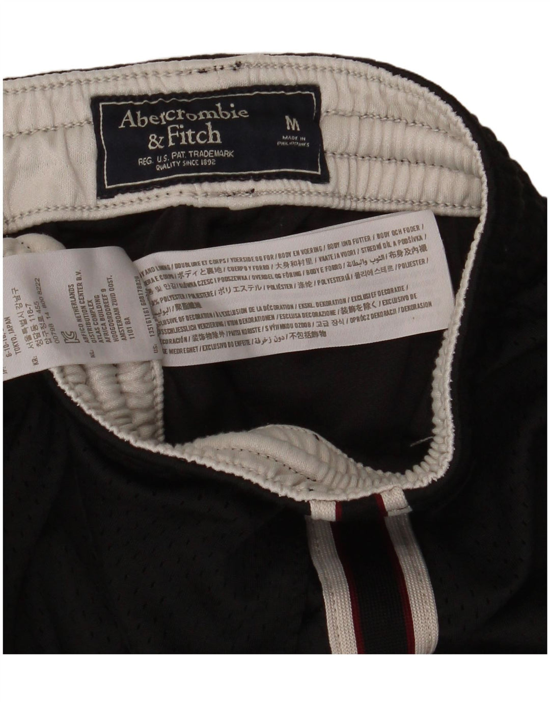 Abercrombie & Fitch Short de sport graphique pour homme en polyester noir moyen