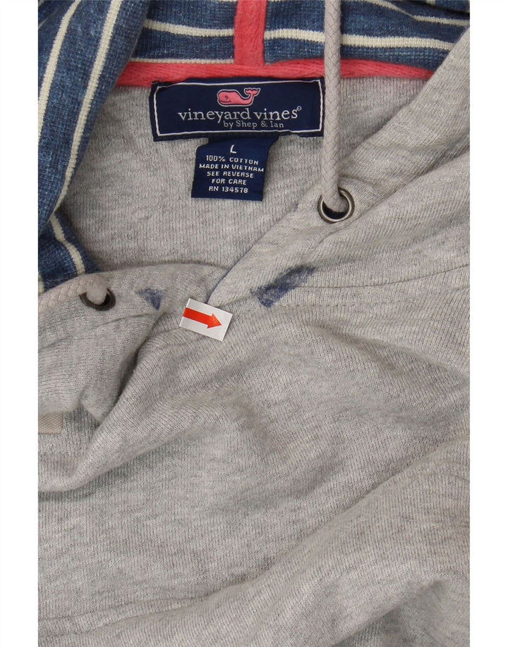 VINEYARD VINES Pull à capuche pour homme Large Gris Coton