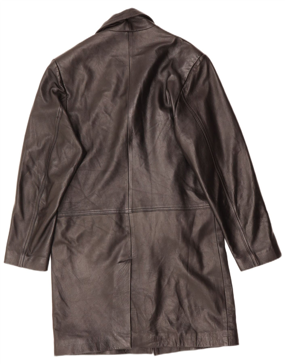 VINTAGE Manteau en cuir homme UK 38 Cuir noir moyen