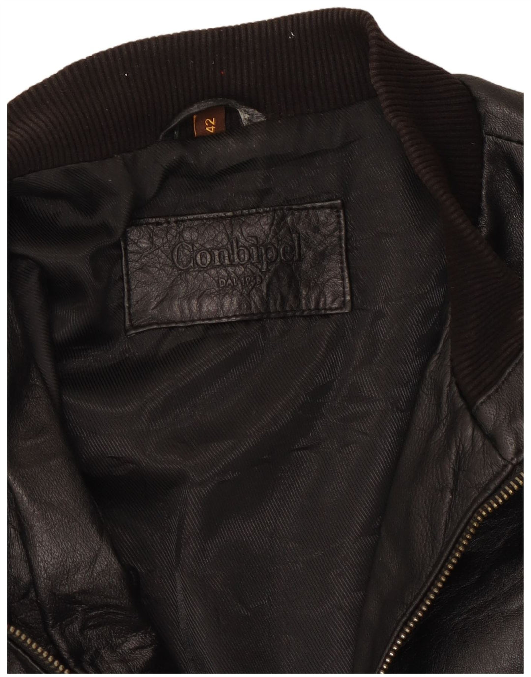 Conbipel Veste en Cuir Court Femme IT 42 Cuir Noir Moyen