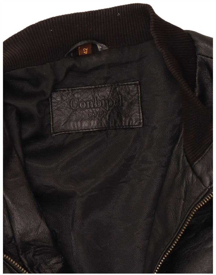 Conbipel Veste en Cuir Court Femme IT 42 Cuir Noir Moyen
