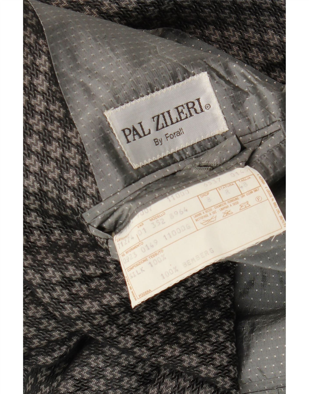 Pal Zileri Veste Blazer Croisée Homme IT 48 Gris Moyen Géométrique