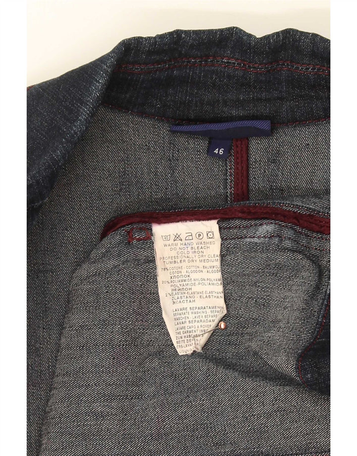 Trussardi Jeans Veste Blazer En Jean À 3 Boutons Femme IT 46 Large Bleu Marine