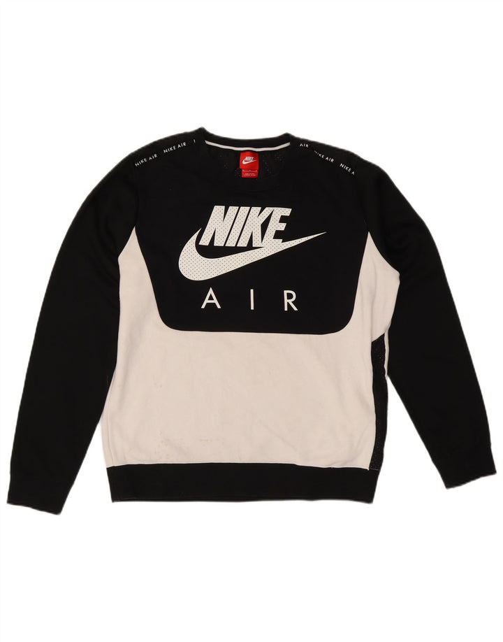 Nike Sweat-shirt graphique en coton color block noir moyen pour homme