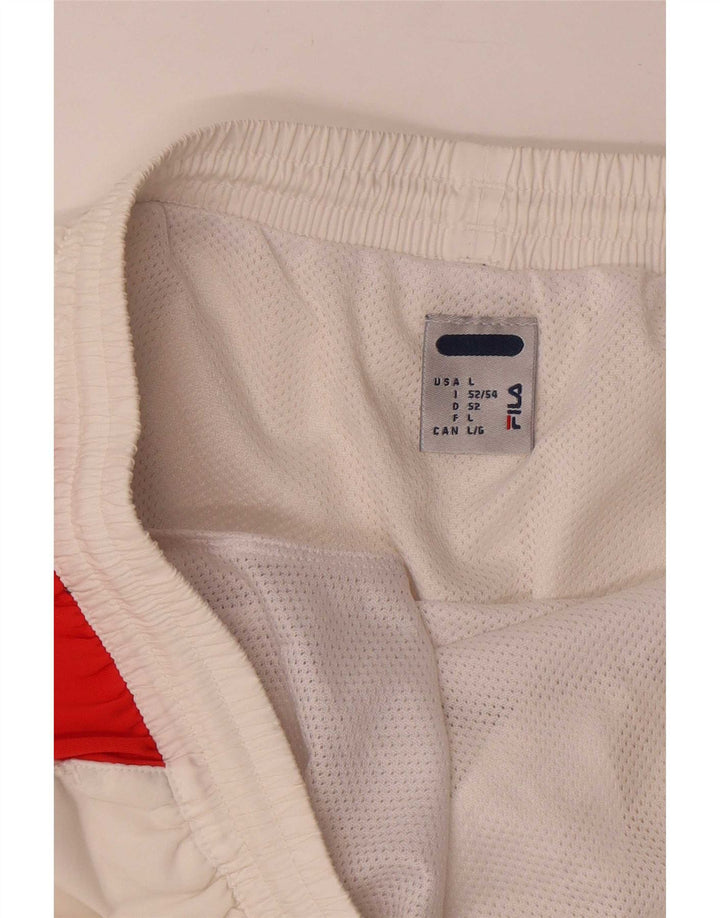 Fila Short de sport homme grand blanc polyester color block