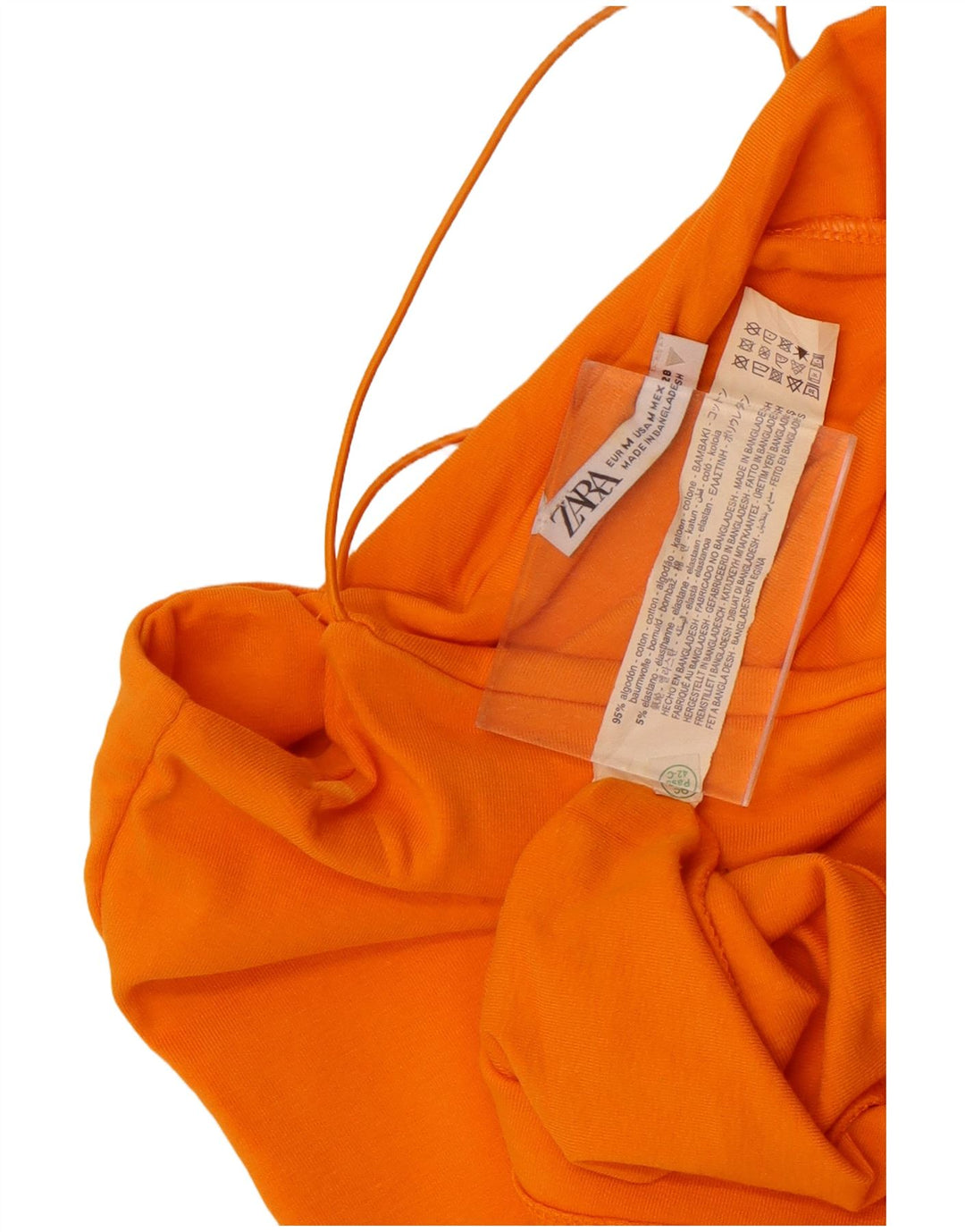 Zara Robe Slip Femme UK 12 Coton Orange Moyen