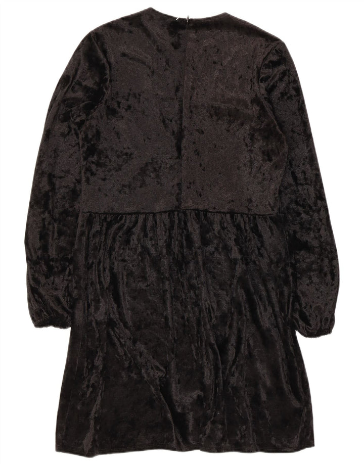 Asos Robe trapèze à manches longues pour femme UK 8 Small Noir Polyester