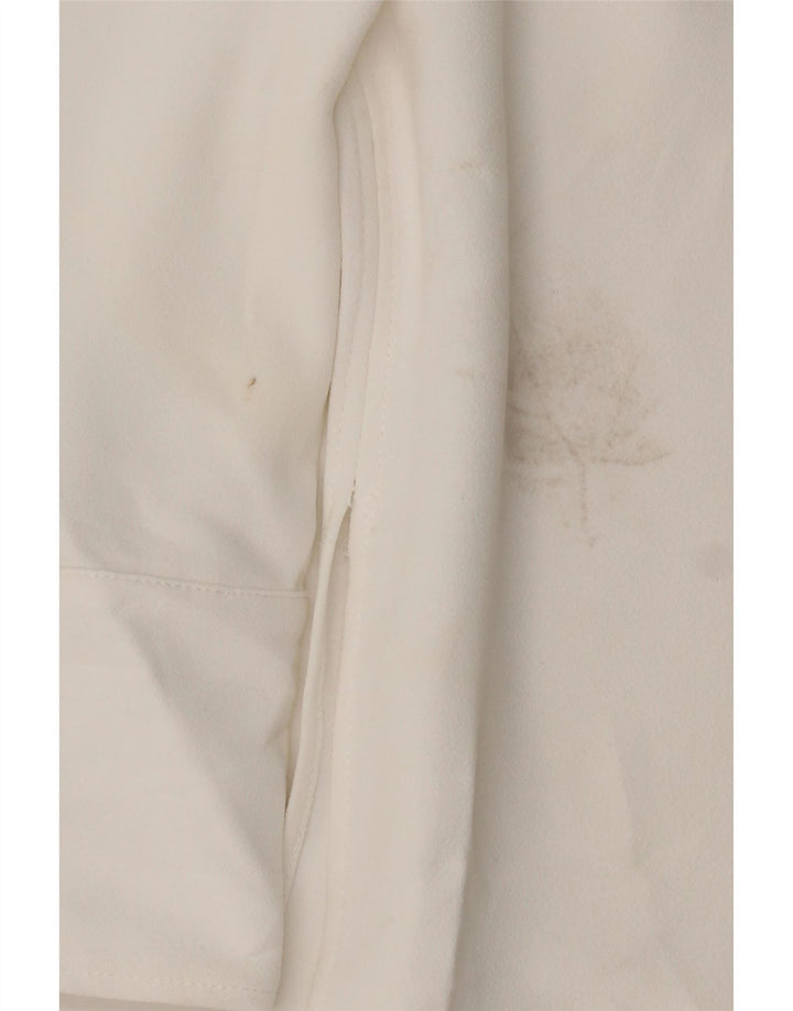 Zara Chemisier à manches longues pour femme UK 16 Large Blanc