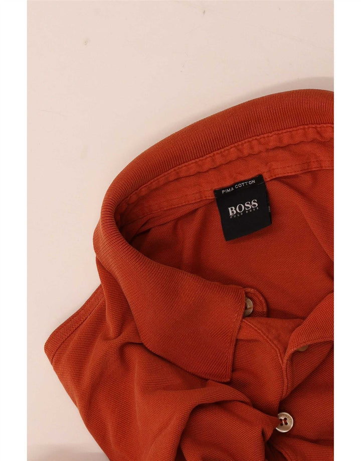 Hugo Boss Polo à manches longues pour homme Petit Orange