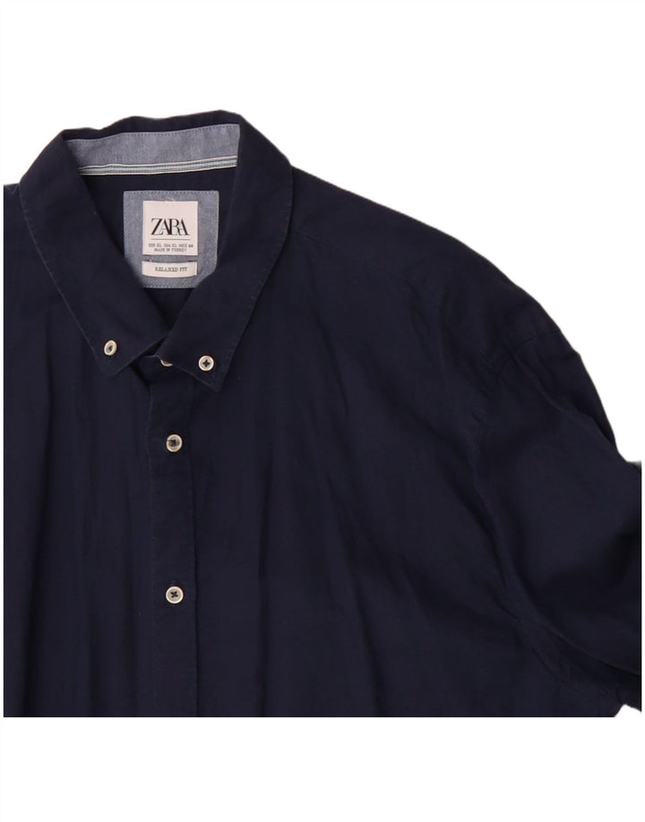 ZARA Chemise coupe décontractée XL bleu marine pour homme