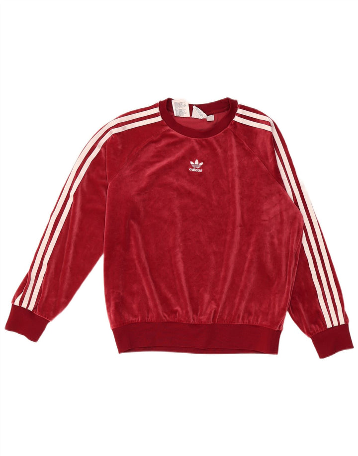 Adidas Sweat-shirt coupe ample pour fille 12-13 ans Bordeaux Polyester