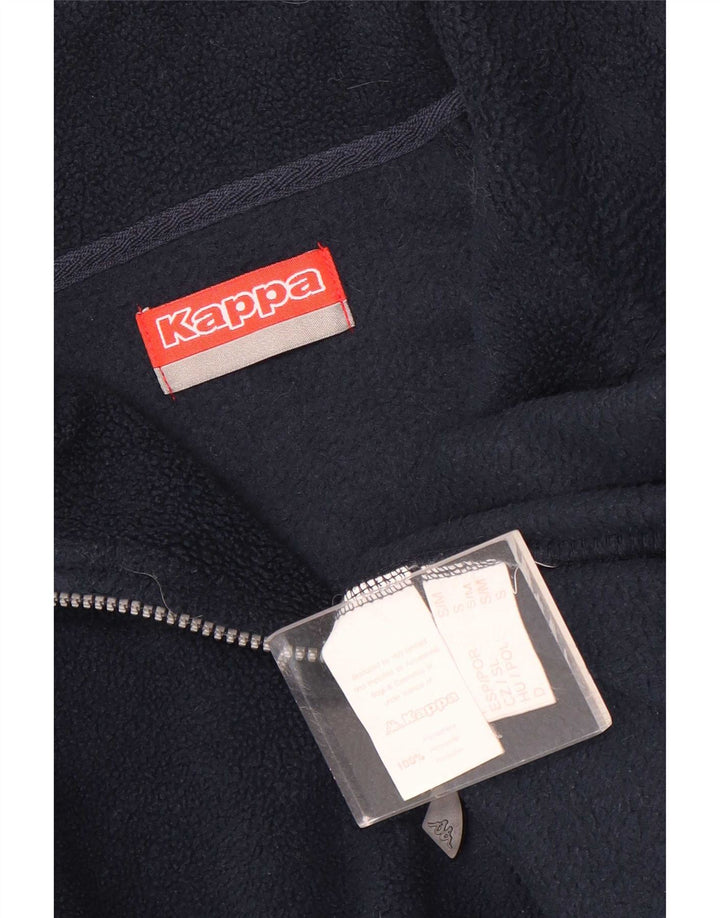 Kappa Pull polaire à col zippé pour homme, petit, bleu marine, polyester