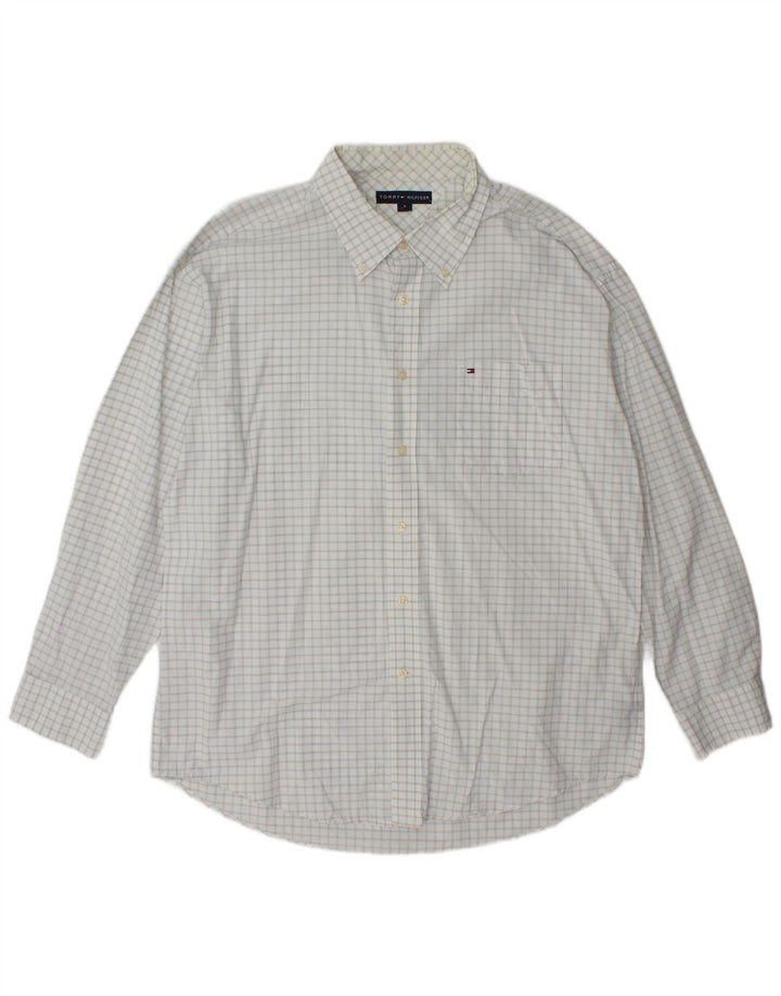 Tommy Hilfiger Chemise Homme XL Blanc Carreaux Coton