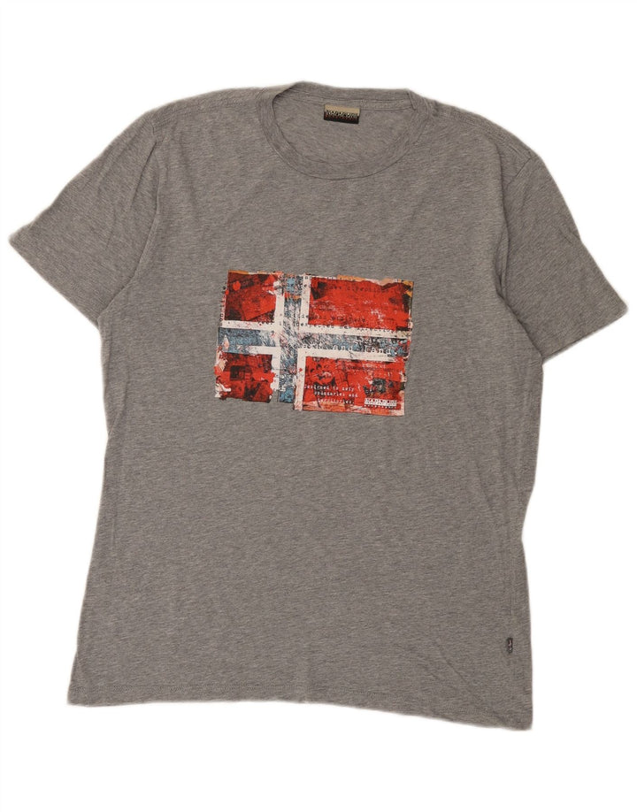 Napapijri T-Shirt Graphique Geographic Homme Gris Moyen