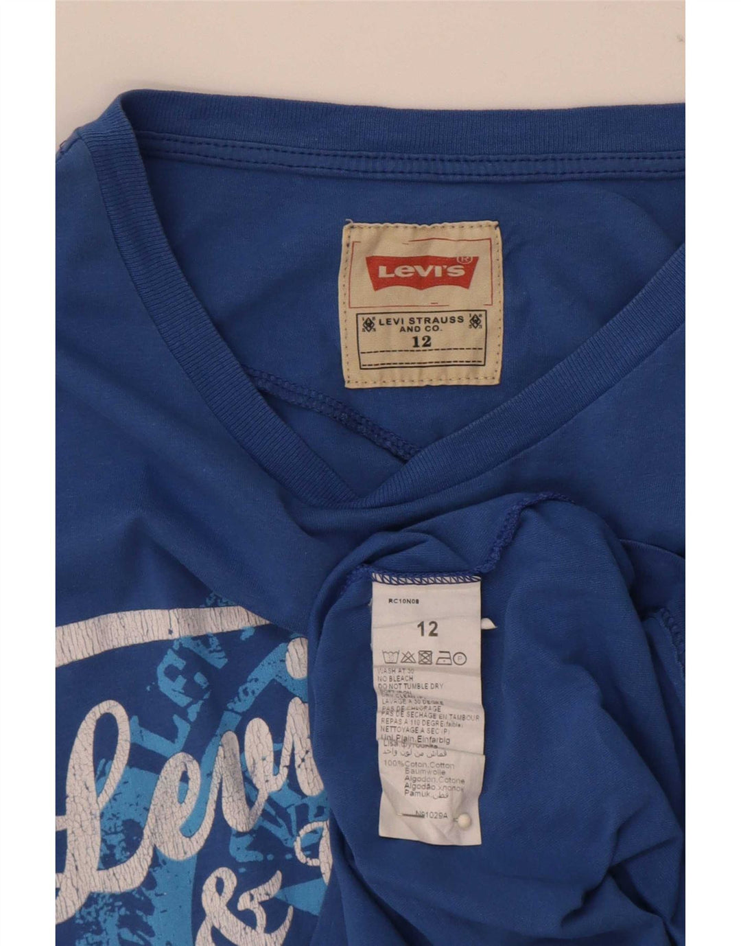 Levi's T-Shirt Graphique Garçon 11-12 ans Bleu Coton