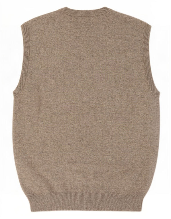 Marks & Spencer Mens Vest Tank Top Medium Beige Flecked Cotton