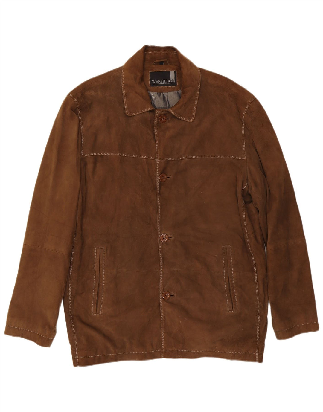 Werther Veste en Daim Homme IT 54 2XL Cuir Marron