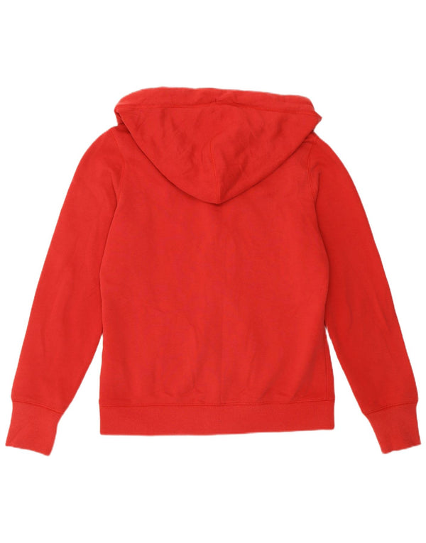 Superdry Pull à capuche zippé graphique pour femme UK 14 Large Rouge Coton