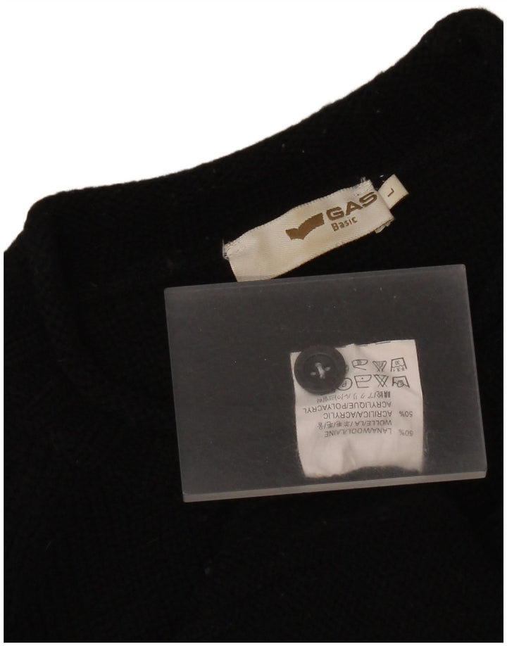 Gas Pull à col rond pour homme en laine noire Taille L