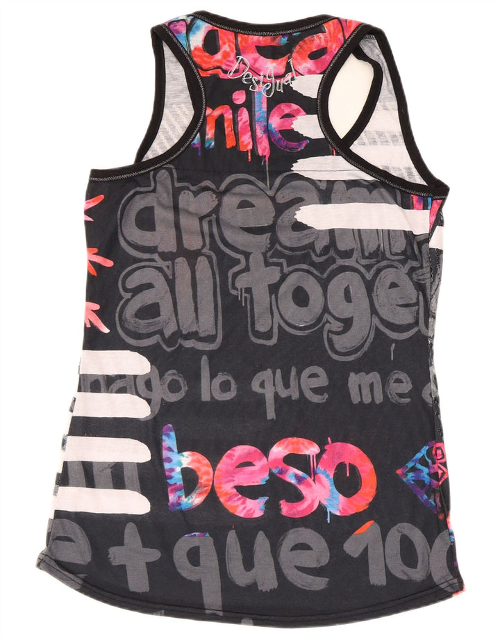 Desigual Femme Graphic Débardeur UK 18 XL Noir Polyester