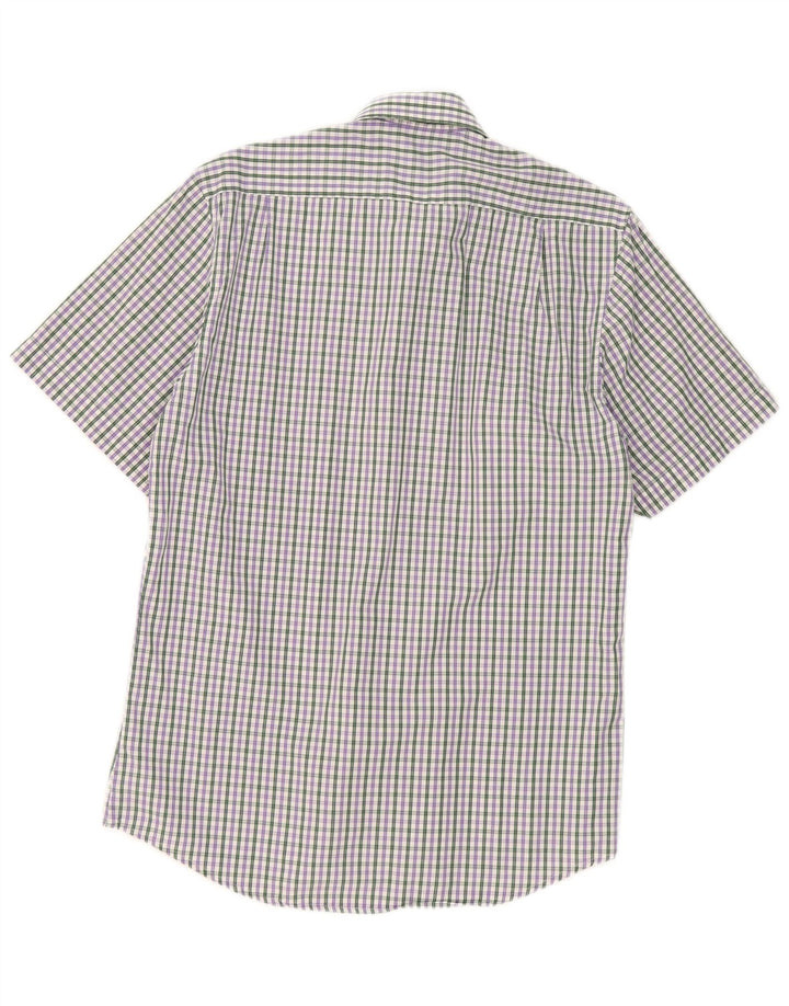 Gloriette Chemise à Manches Courtes Homme Coton à Carreaux Multicolore Moyen