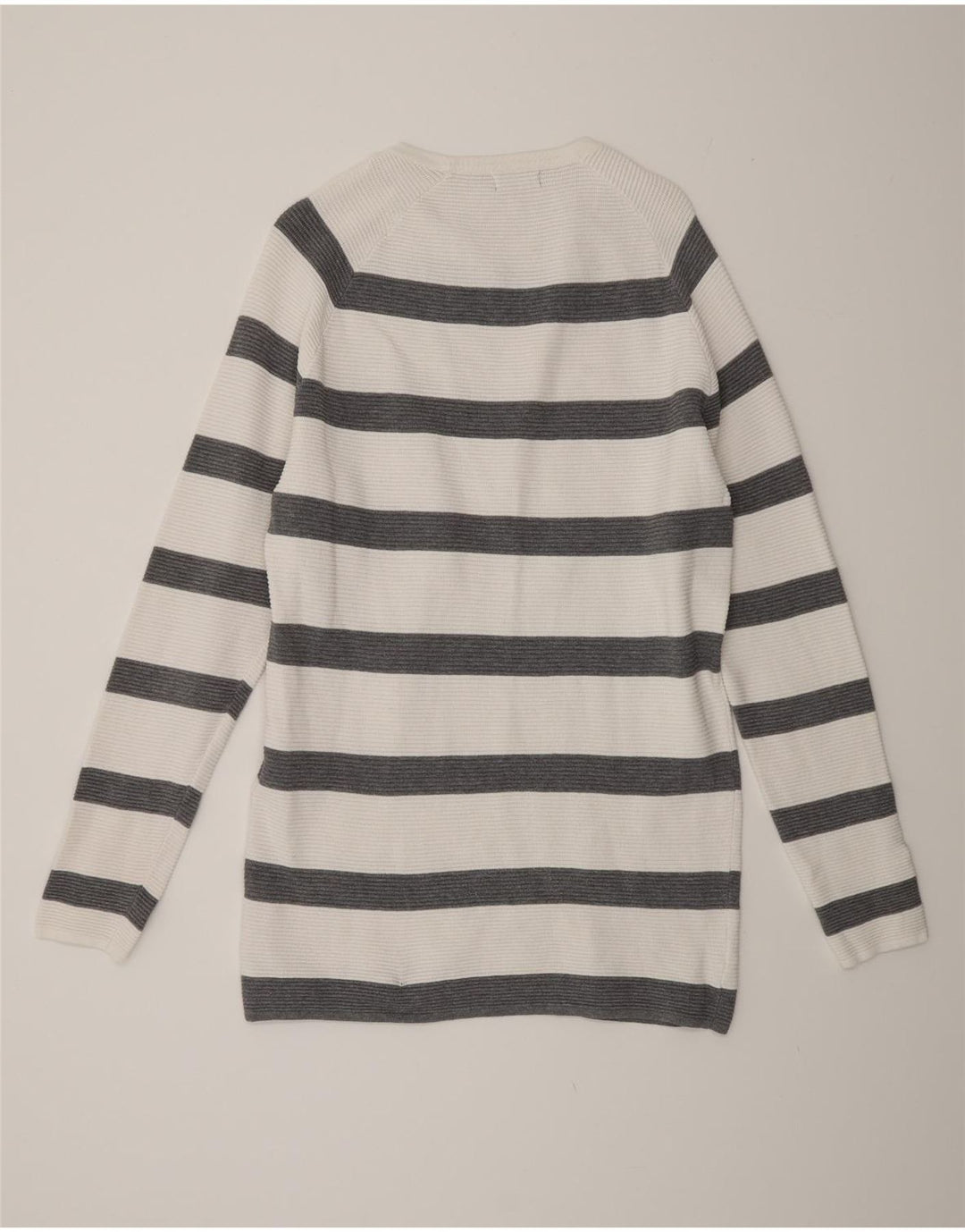 ZARA Homme Pull Col Bateau Large Rayé Blanc