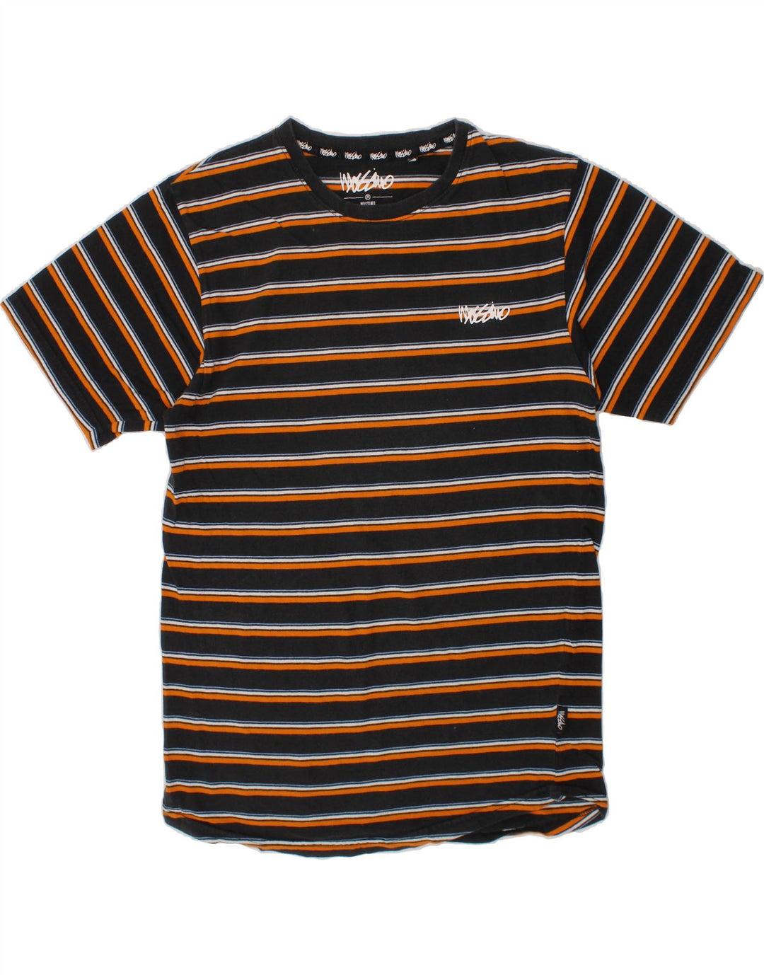 MOSSIMO Boys T-Shirt Top 13-14 Years  Navy Blue Striped Cotton Vintage Mossimo and Second-Hand Mossimo from Messina Hembry 