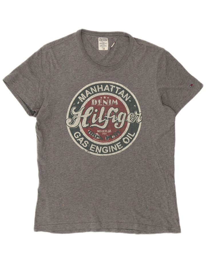 Tommy Hilfiger T-Shirt Graphique Homme Gris Moyen