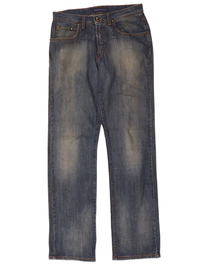 Trussardi Jean Droit W32 L34 Bleu Coton Homme