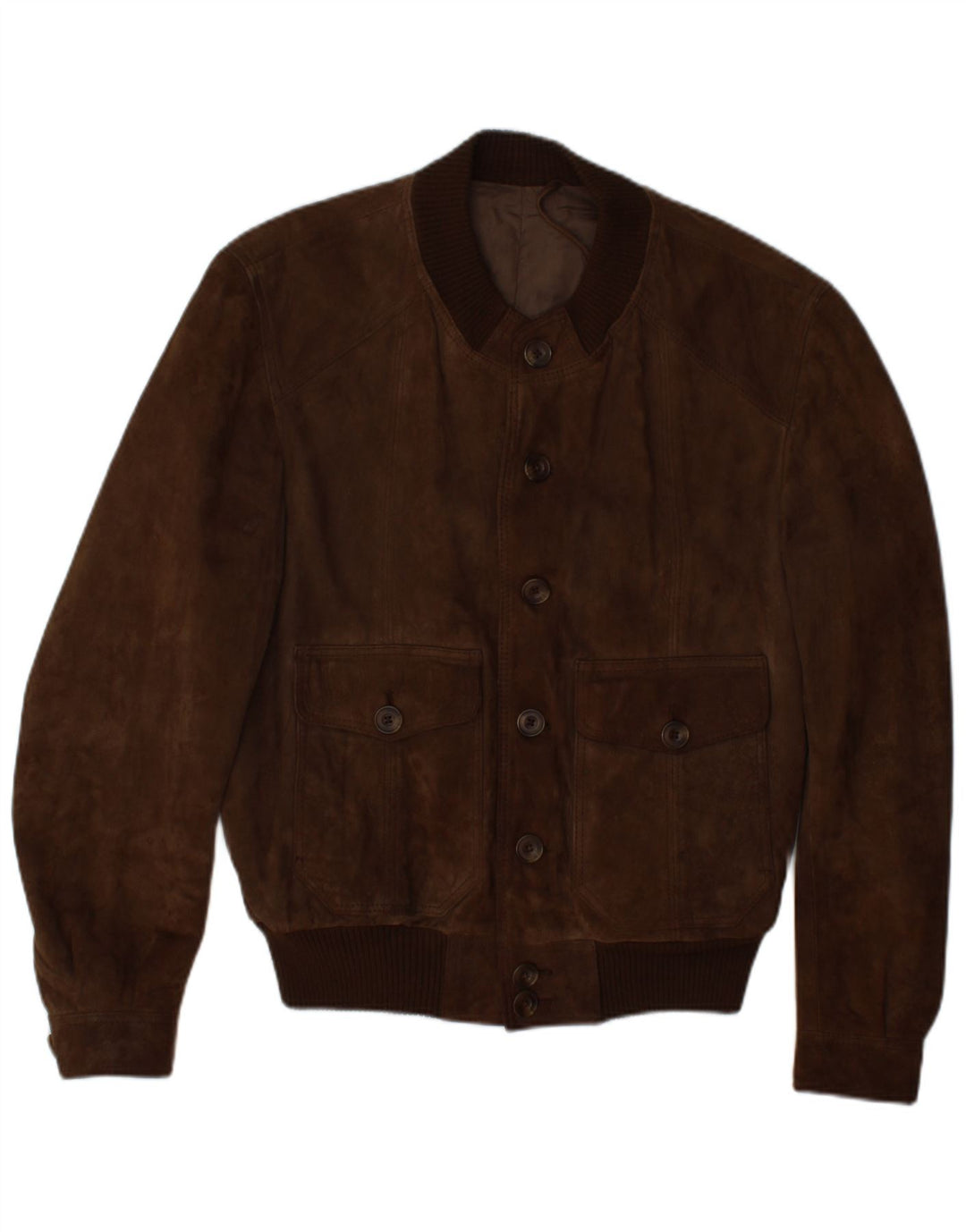VINTAGE Veste Bomber En Daim Homme IT 44 XS Marron