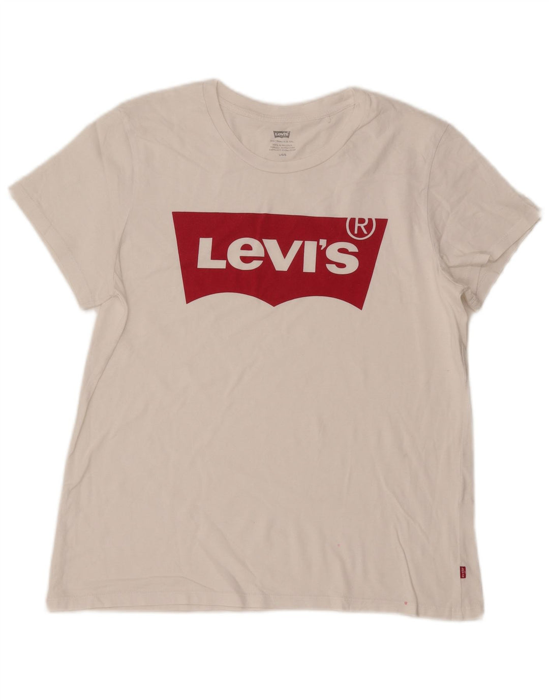 Levi's T-Shirt Graphique Femme UK 16 Large Blanc