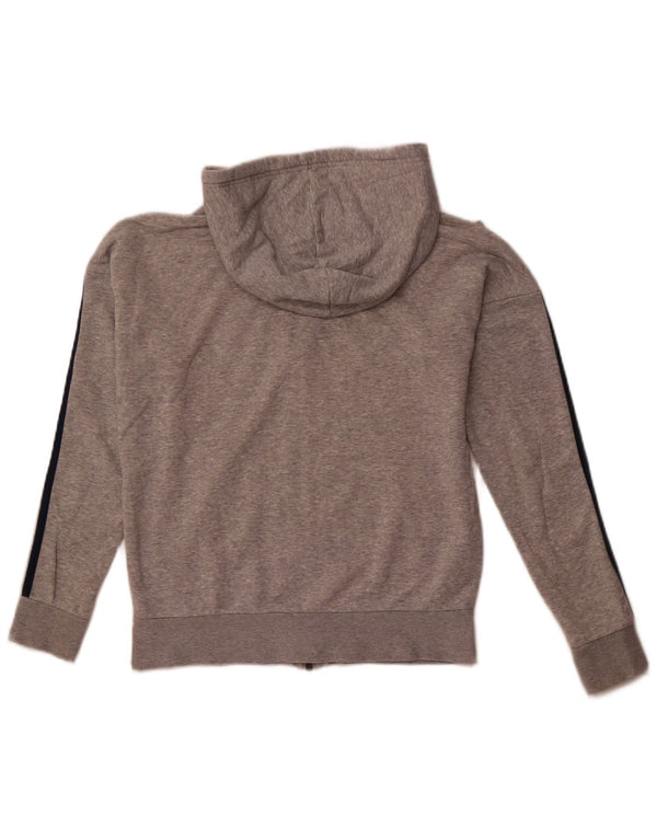 Adidas Pull à capuche zippé surdimensionné pour femme UK 6 XS Gris Coton