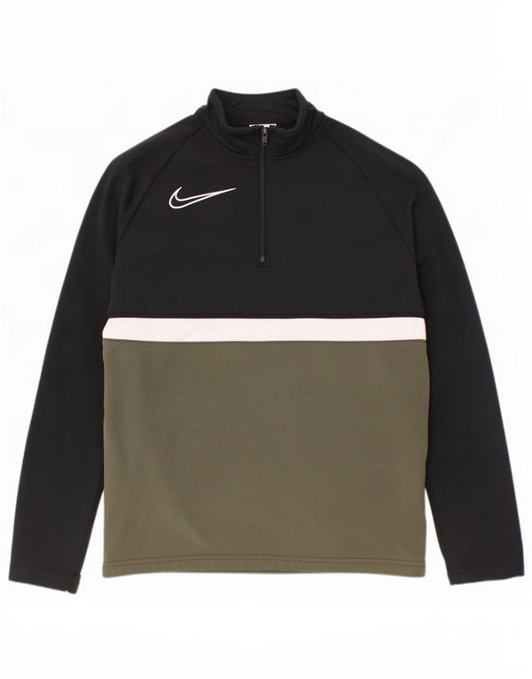 Haut de survêtement Nike Dri Fit pour garçon, 8-9 ans, petit, kaki, color block