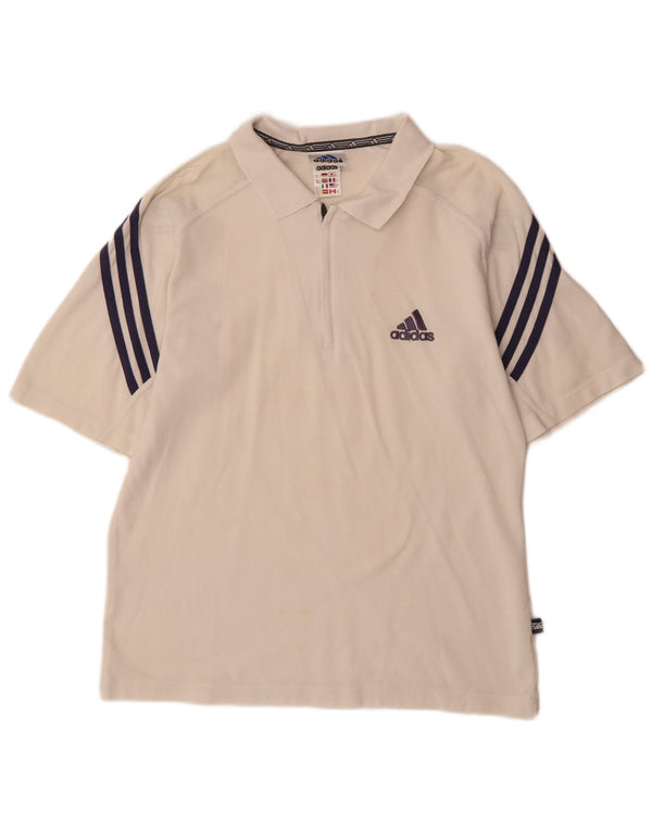 Adidas Polo Homme UK 40/42 Coton Blanc Moyen