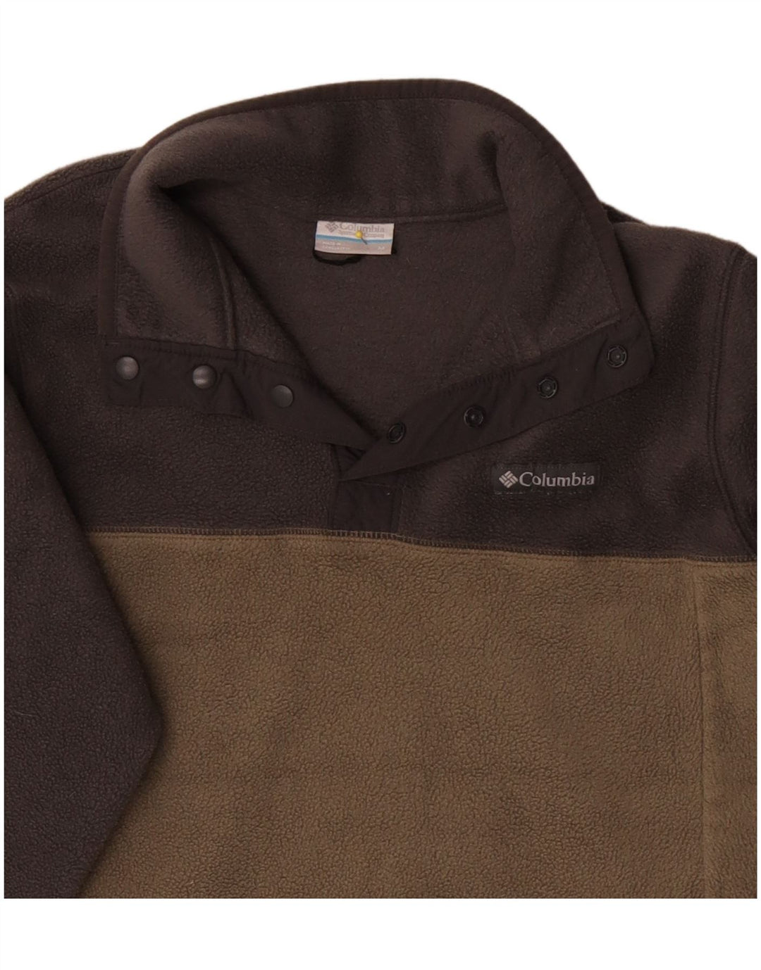 Columbia Pull Polaire à Col Boutonné Homme Beige Moyen Colorblock Polyester