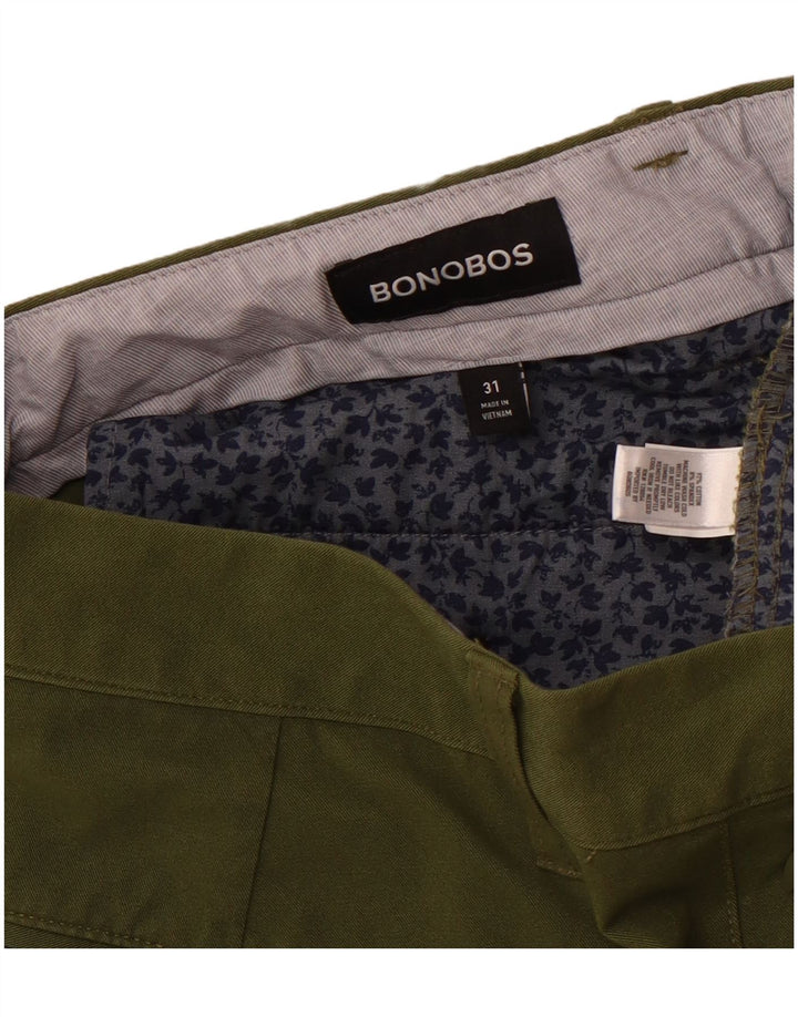 BONOBOS Short Chino Homme W31 Coton Vert Moyen