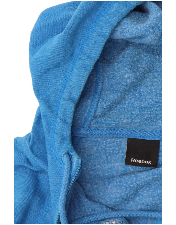 Reebok Pull à capuche zippé pour femme UK 10 Small Bleu