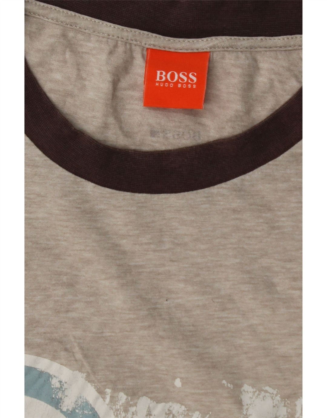HUGO BOSS Mens Graphic T-Shirt Top 2XL Grey Cotton