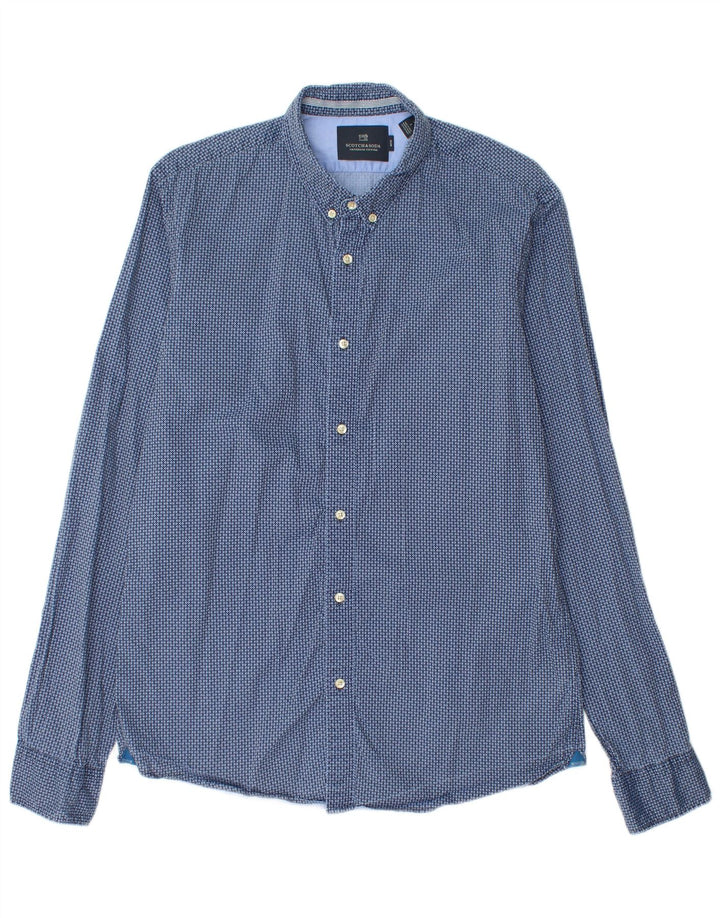 Scotch & Soda Chemise Slim Large Bleu Géométrique Coton Homme