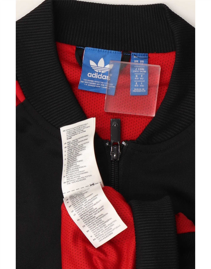 Adidas Veste de survêtement pour femme UK 14 Grand Noir Colorblock Polyester