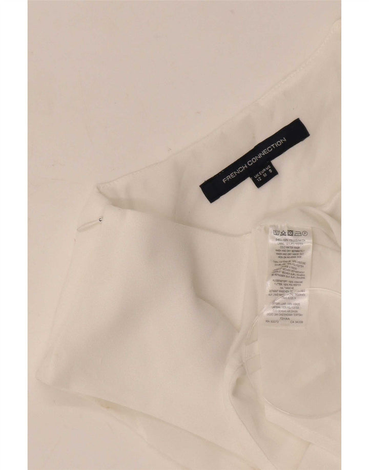 French Connection Chemisier sans manches pour femme UK 42 Medium Blanc Viscose