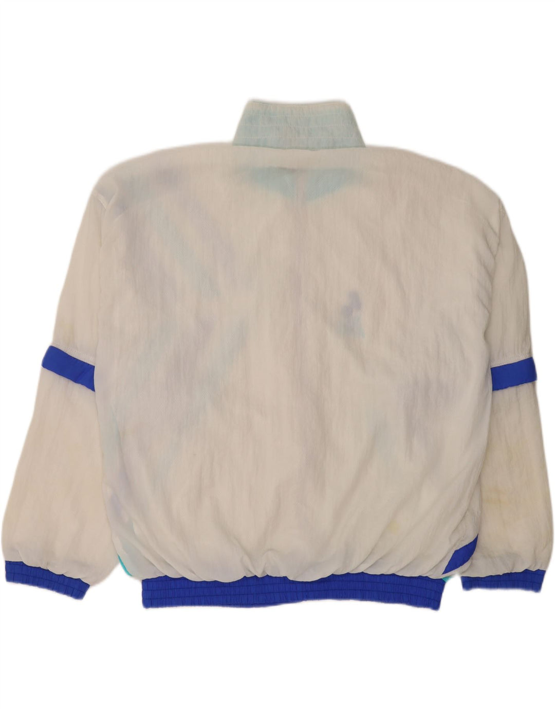 vintage Femme Survêtement Top Veste UK 14 Medium White Colourblock