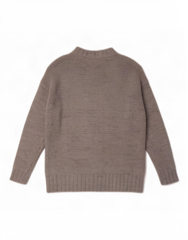Marks & Spencer Pull surdimensionné à col rond pour femme UK 10 Petit Gris