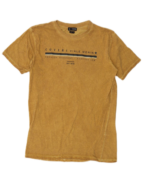 COVERI T-Shirt Graphique Homme Grand Jaune Coton