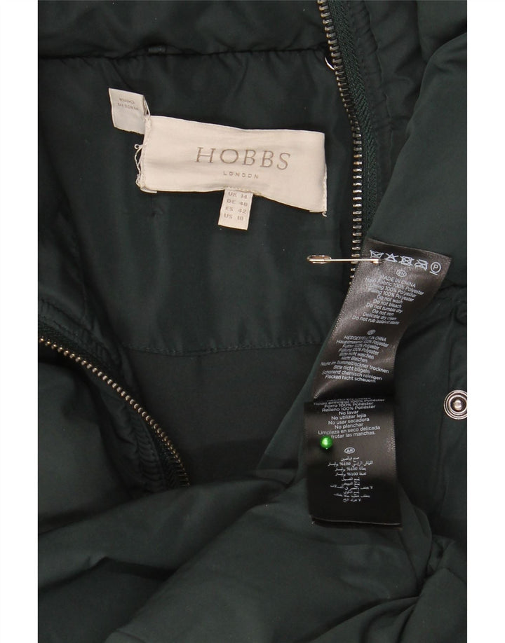 Hobbs Manteau rembourré à capuche pour femme UK 44 Large Vert Polyester