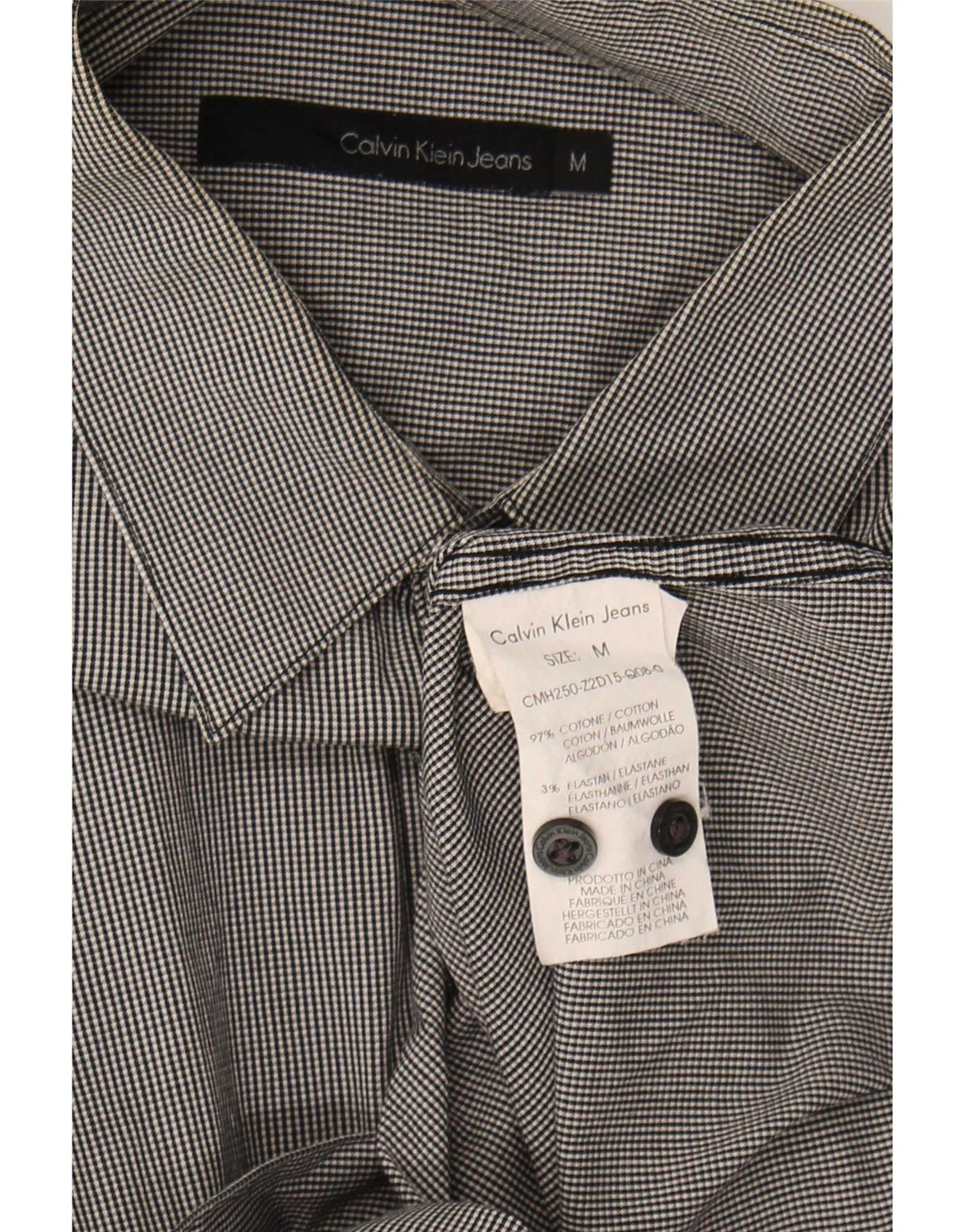 Calvin Klein Jeans Chemise homme en coton vichy gris moyen