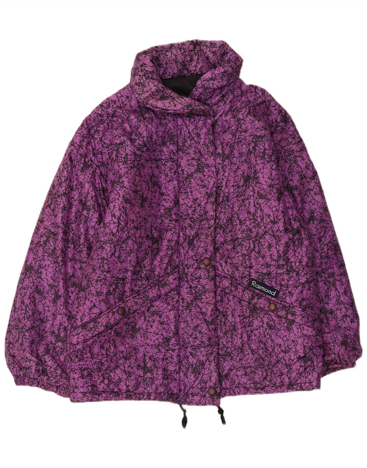 Veste coupe-vent à motif abstrait vintage pour femmes IT 44 Violet moyen
